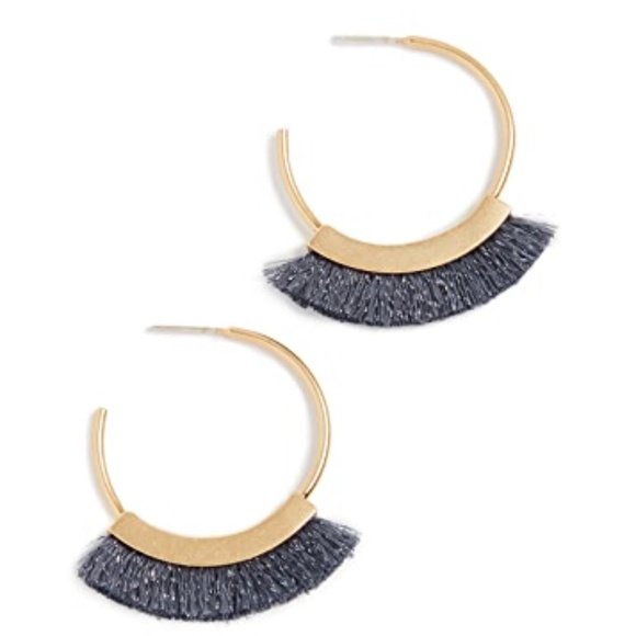NEW Madewell dainty fringe hoop gold earrings